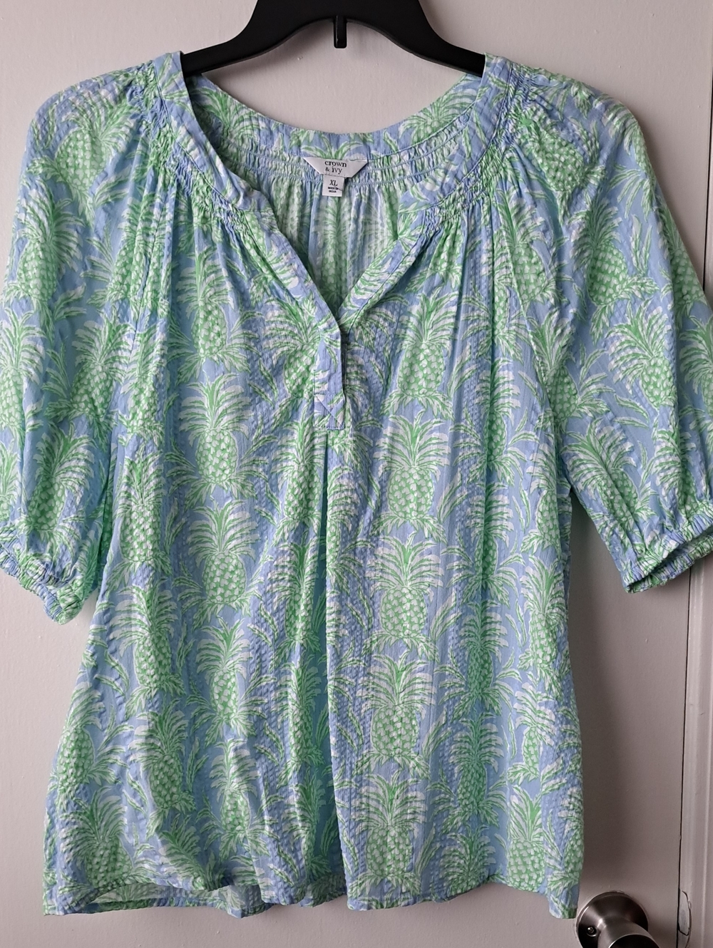Crown and Ivy Seersucker Blouse